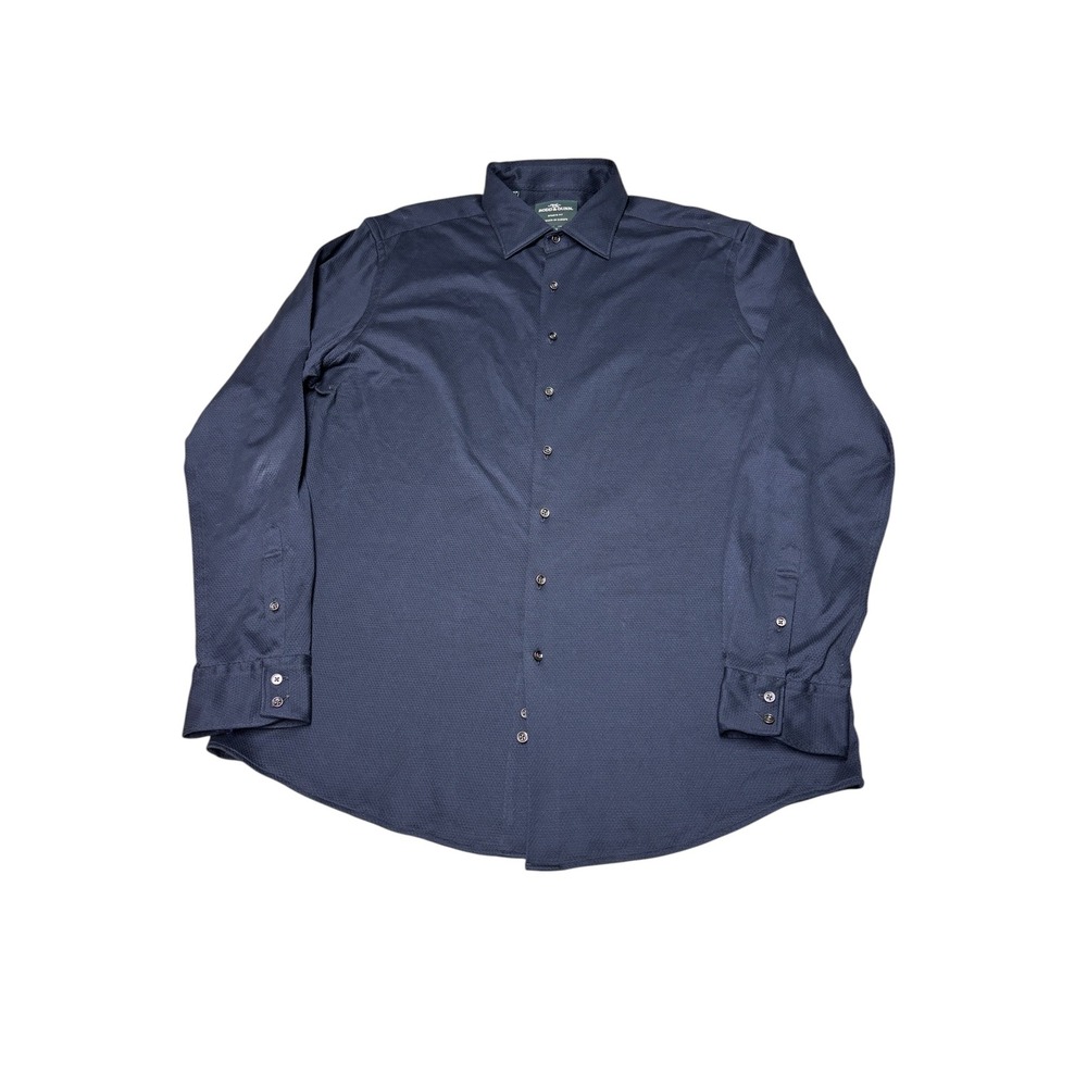 Rodd & Gunn Sports Fit Navy Blue Textured Cotton Button Down Shirt Mens XL